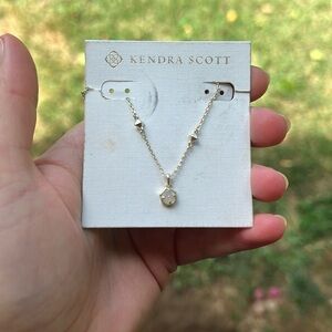 Kendra Scott Gold Necklace with Clear Pendant